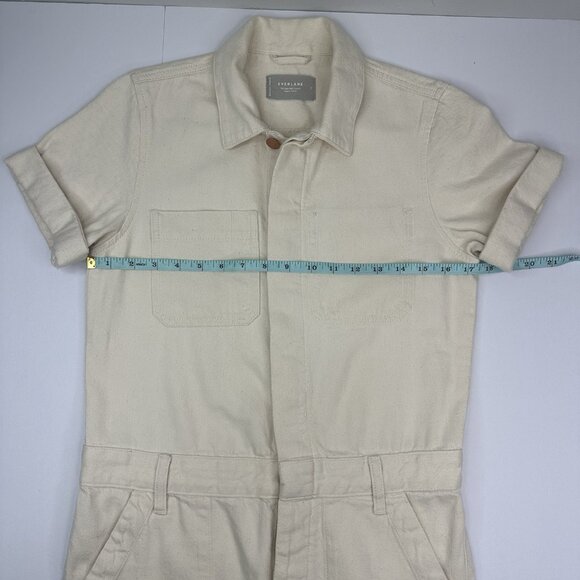 Everlane Women's ECRU The Super Soft Coverall Denim Button Up 0/C35/W36/L26.5 - Picture 5 of 13